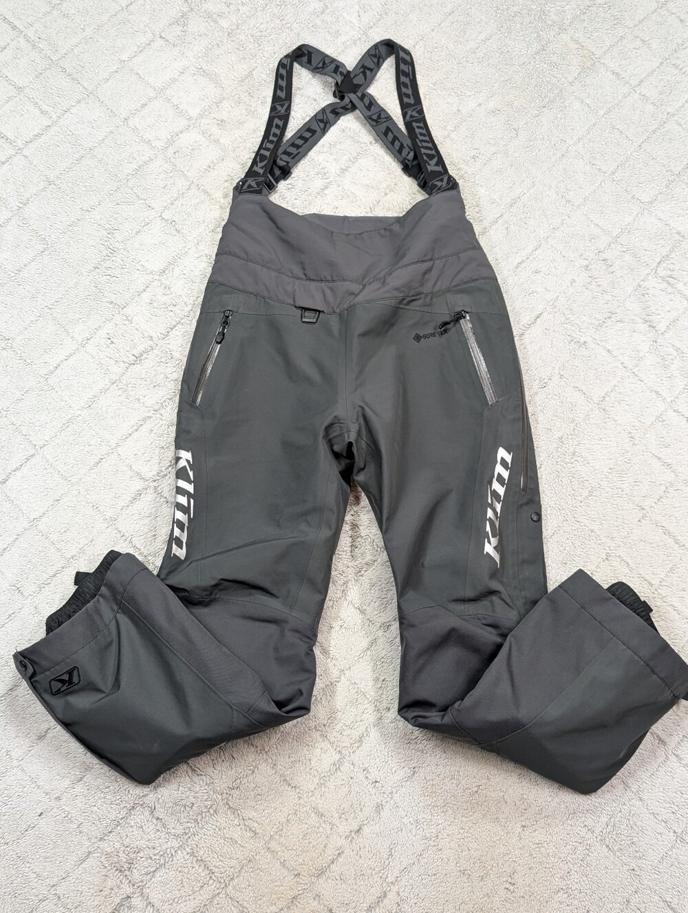 Klim Pants Adult S Gray Alpine Bibs Mountain Snow Climbing Performance Gore-Tex